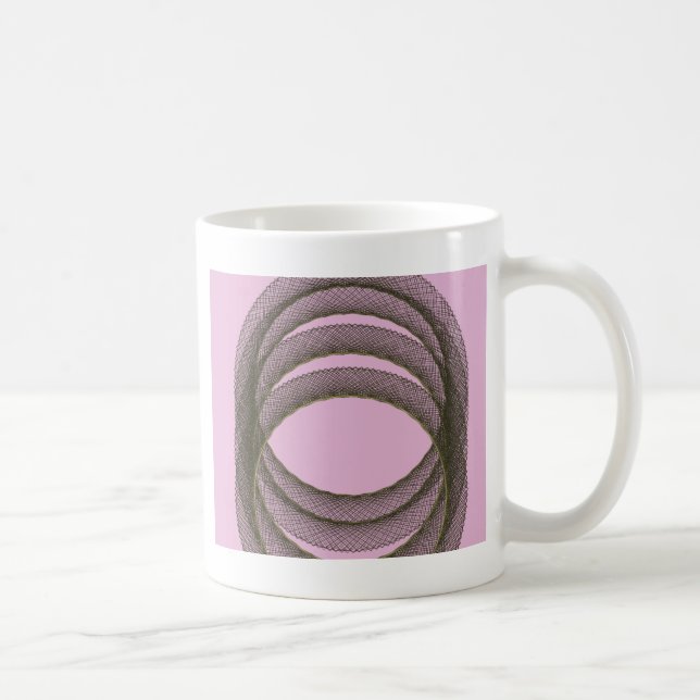 Taza De Café círculos superpuestos en el fondo púrpura abstract (Derecha)