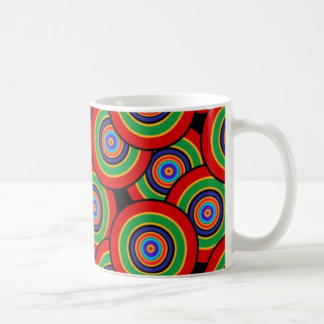 Taza De Café Círculos y anillos retro (Derecha)