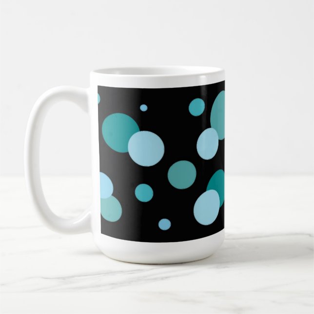 Taza De Café Círculos y puntos Aqua (Izquierda)
