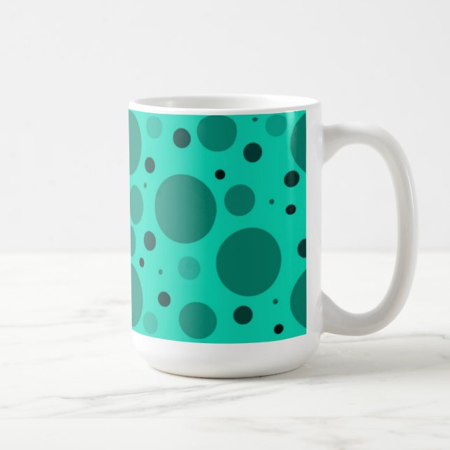 Taza De Café Círculos y puntos Aqua (Derecha)