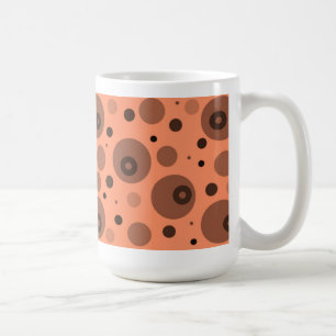 Taza De Café Círculos y puntos naranjas y marrones