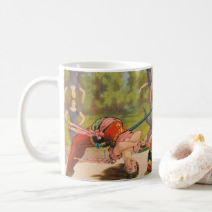 Taza De Café Circus Poster Mostrando Actos Acrobáticos, Circa 1