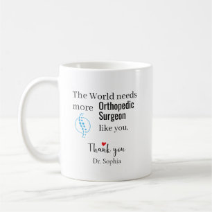 Taza De Café Cirujano Ortopédico Gracias Nombre Personalizado