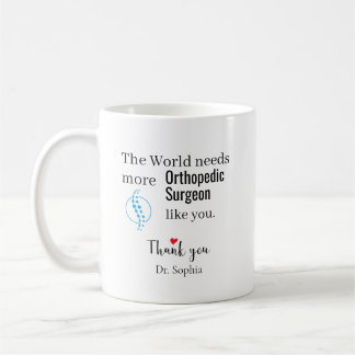 Taza De Café Cirujano Ortopédico Gracias Nombre Personalizado