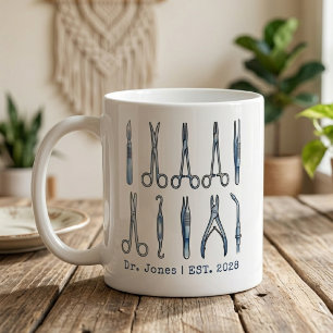 Taza De Café Cirujano Personalizado Médico Doctor Graduado Acua