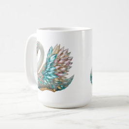 Taza De Café Cisne de Diamante Deslumbrante Cristal Dorado Blin