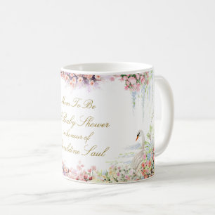 Taza De Café cisne floral con texto personalizado MOM TO BE reg