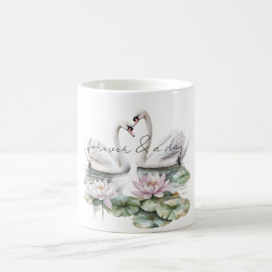 Taza De Café Cisne romana rosa de Lotus floral