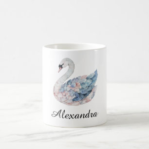Taza De Café Cisne rosa azul