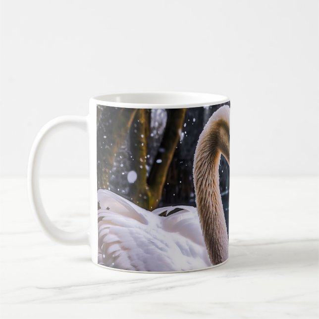 Taza De Café Cisnes románticos en un país maravillosamente inve (Izquierda)