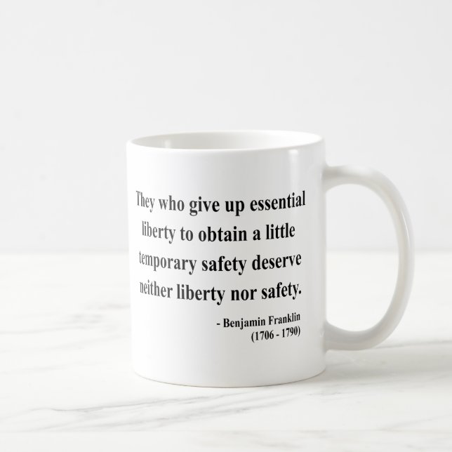 Taza De Café Cita 1a de Ben Franklin (Derecha)