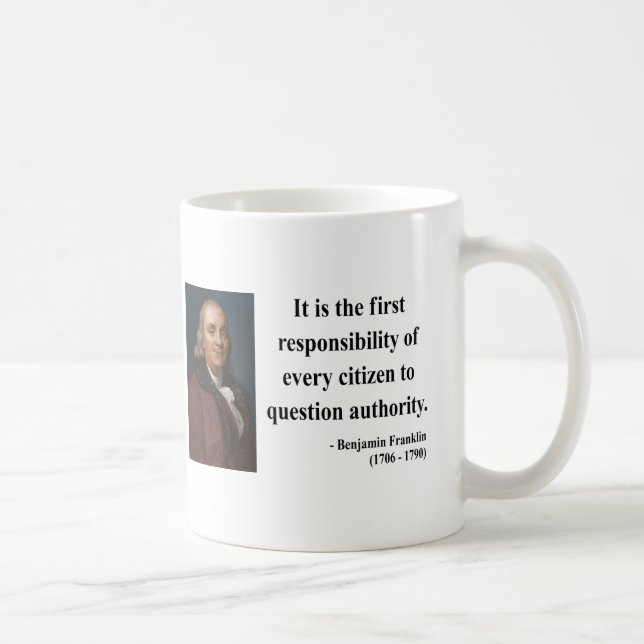 Taza De Café Cita 3b de Ben Franklin (Derecha)