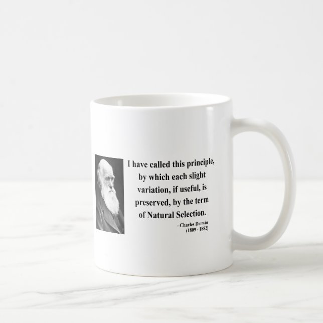 Taza De Café Cita 6b de Charles Darwin (Derecha)