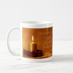 Taza De Café Cita bíblica con velas de Navidades