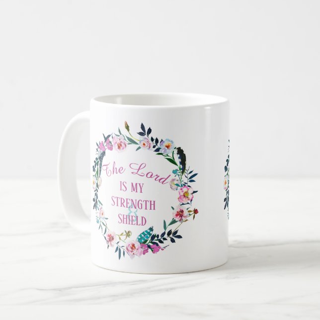 Taza De Café Cita bíblica Wreath floral (Anverso izquierdo)