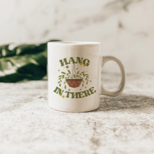 Taza De Café Cita botánica moderna de positividad 'Aguanta'