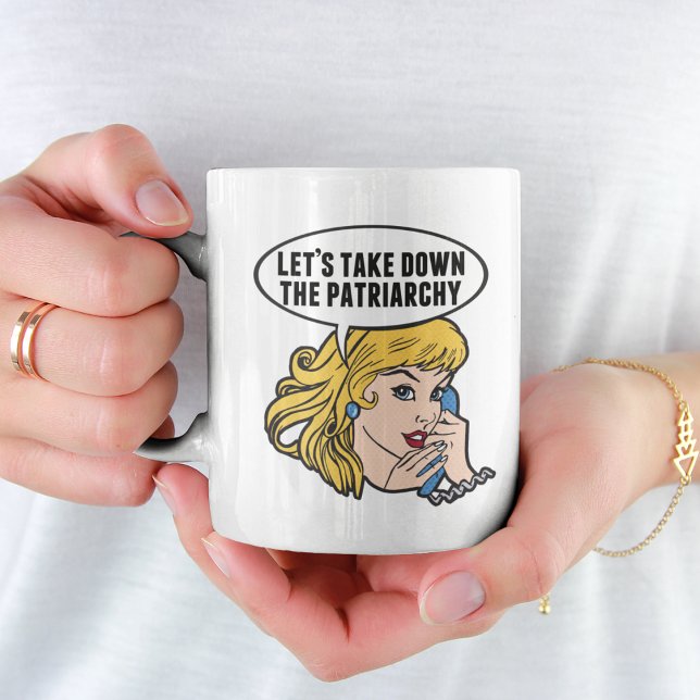 Taza De Café Cita cómica de arte pop feminista contra patriarca (Subido por el creador)
