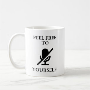 Taza De Café Cita cómica "Mute a ti mismo" videollamada llamad