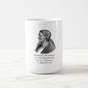 Taza De Café Cita Conociendo Al Propio Filósofo Aristóteles