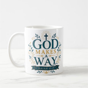 Taza De Café Cita cristiana de Dios hace un camino