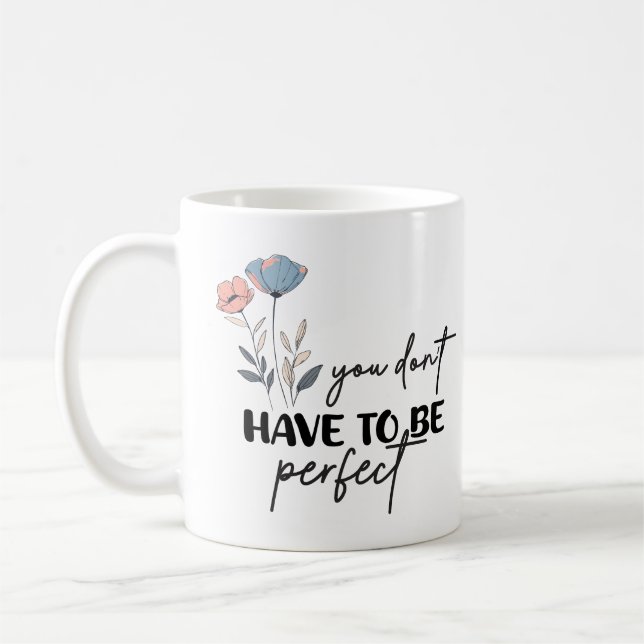 Taza De Café Cita cristiana de flores de Boho (Izquierda)