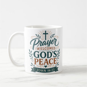 Taza De Café Cita cristiana de oración que da la bienvenida a l