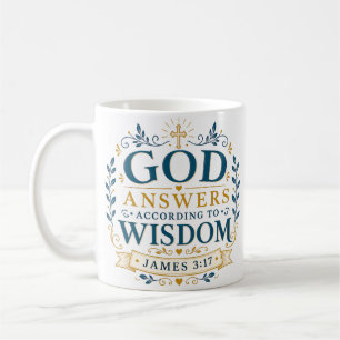 Taza De Café Cita cristiana: Dios responde según la sabiduría