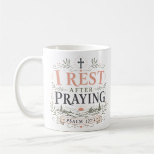 Taza De Café Cita Cristiana Espiritual: Descanso Después de Ora
