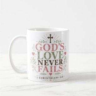 Taza De Café Cita Cristiana Espiritual El Amor De Dios Nunca Fa
