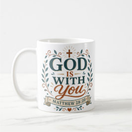 Taza De Café Cita Cristiana Inspiradora: Dios Está Contigo
