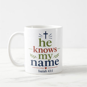 Taza De Café Cita Cristiana Inspiradora Él Conoce Mi Nombre