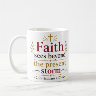 Taza De Café Cita cristiana La fe ve más allá de la tormenta pr