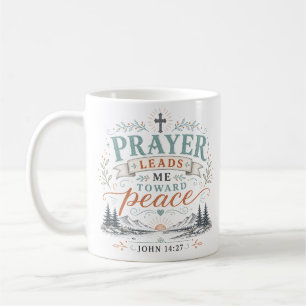 Taza De Café Cita cristiana La oración me lleva hacia la paz