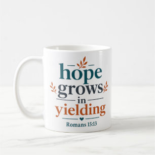 Taza De Café Cita cristiana minimalista La esperanza crece al c