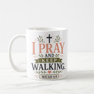 Taza De Café Cita Cristiana Rezo Y Sigo Caminando