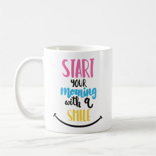 Taza De Café Cita de Actitud Motivacional Cara Feliz Mañana