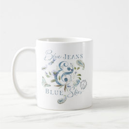 Taza De Café Cita de acuarela azul verde bohemio