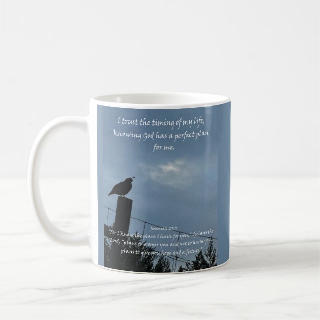 Taza De Café Cita de afirmación cristiana y biblia correspondie (Izquierda)