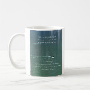 Taza De Café Cita de afirmación cristiana y biblia correspondie