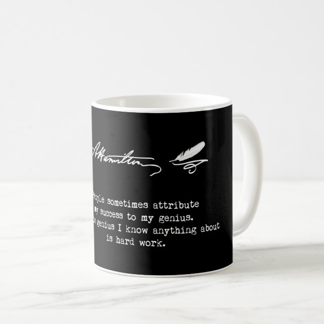 Taza De Café Cita de Alexander Hamilton. Éxito, genio (Anverso derecho)
