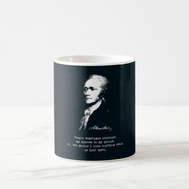 Taza De Café Cita de Alexander Hamilton. Éxito, genio (Centro)
