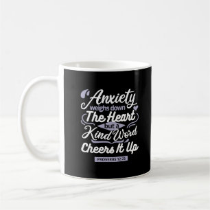 Taza De Café Cita de aliento cristiano: ansiedad y amabilidad