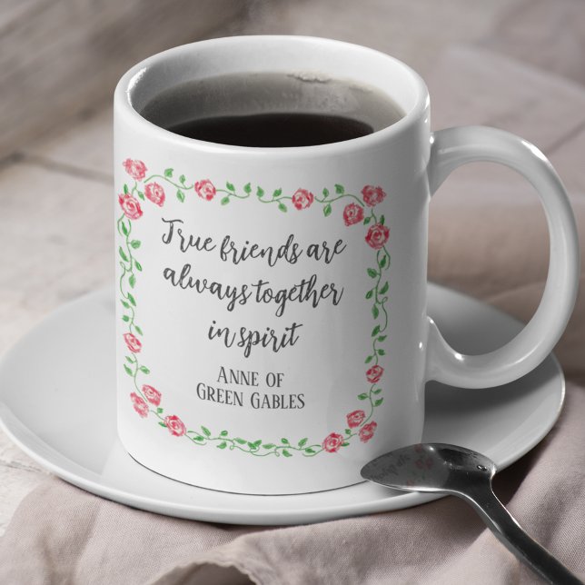Taza De Café Cita de amistad literaria floral hecha a mano (Subido por el creador)