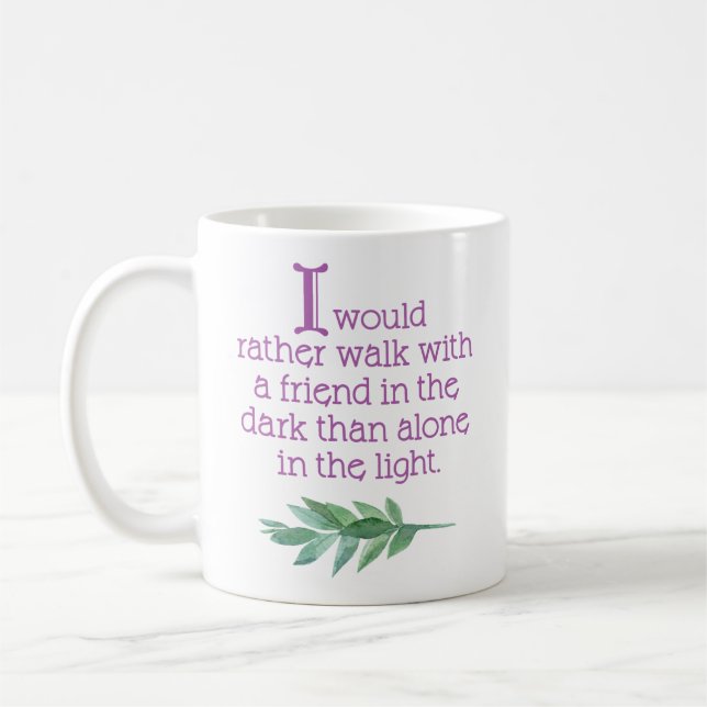 Taza De Café Cita de amistad Motivadora (Izquierda)