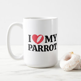 Taza De Café Cita de amor de loro blanca minimalista personaliz