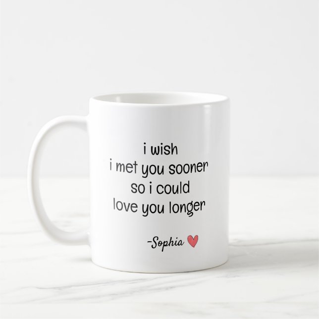 Taza De Café Cita de amor romántico personalizada (Izquierda)