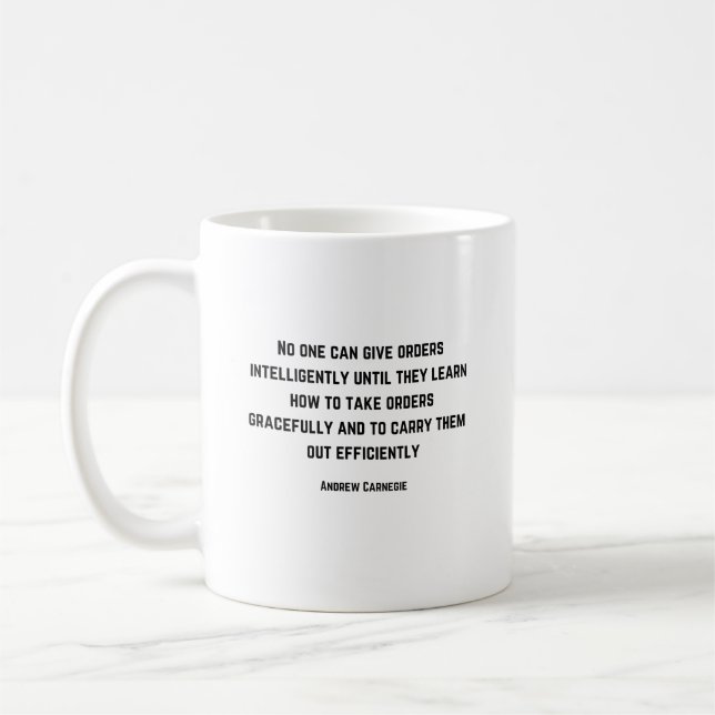 Taza De Café Cita de Andrew Carnegie - Pedidos - (Izquierda)