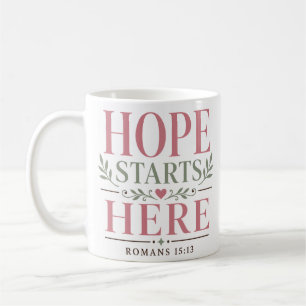 Taza De Café Cita de ánimo cristiano La esperanza comienza aquí