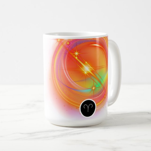 Taza De Café Cita de ARIES de Rótulo Zodiaco moderno | Fuego de (Anverso derecho)