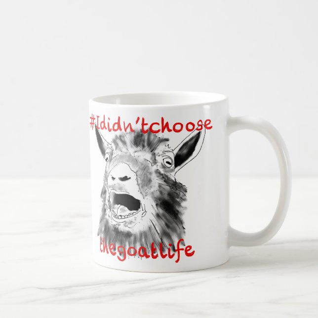 Taza De Café Cita de arte animal con eslogan de cabra divertida (Derecha)